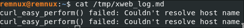 Errors logged in xweb_log.md